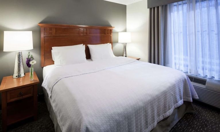 King bed at Homewood Suites By Hilton Agoura Hills.