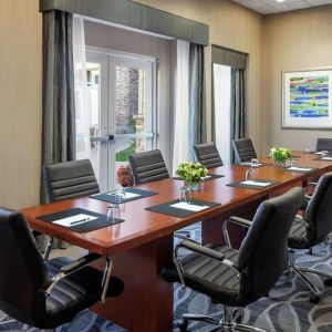 Professional meeting room with ergonomic chairs at Homewood Suites By Hilton Agoura Hills.