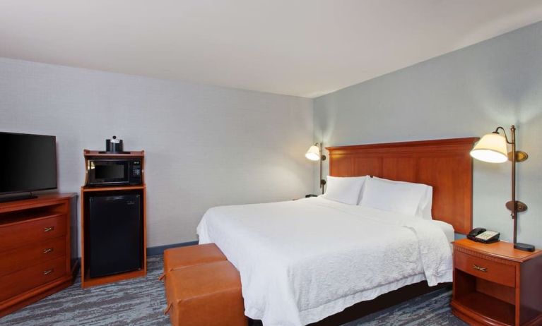 King bed at Hampton Inn & Suites Clovis-Airport North.