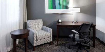 Day use room's workspace at Homewood Suites By Hilton San Jose Airport-Silicon Valley.