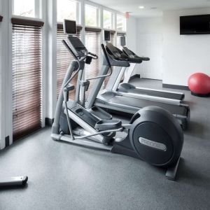 Well equipped fitness center at Homewood Suites By Hilton San Jose Airport-Silicon Valley.