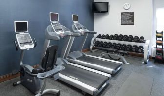Well equipped fitness center at Homewood Suites By Hilton Fresno Airport/Clovis.