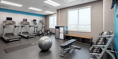 Fitness center at Fairfield Inn & Suites By Marriott North Bergen.