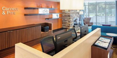 Business center at Fairfield Inn & Suites By Marriott North Bergen.