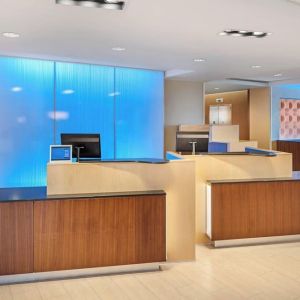 Reception desk at Fairfield Inn & Suites By Marriott North Bergen.