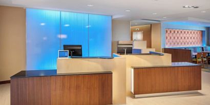 Reception desk at Fairfield Inn & Suites By Marriott North Bergen.