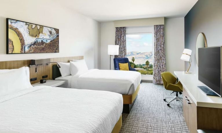Day use twin room with work desk at Hilton Garden Inn Sunnyvale.
