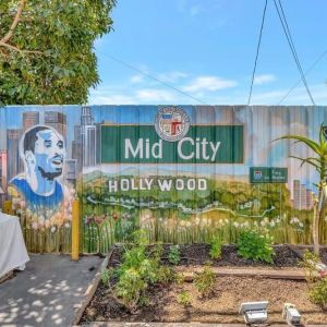 Wall mural at Mid City Inn - Los Angeles.