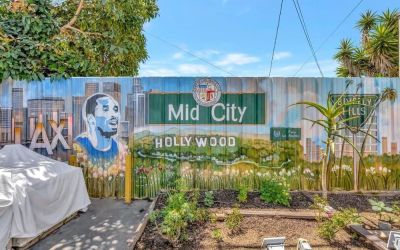 Wall mural at Mid City Inn - Los Angeles.