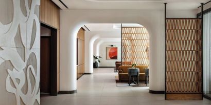 Louge area at Kimpton Theta New York - Times Square.