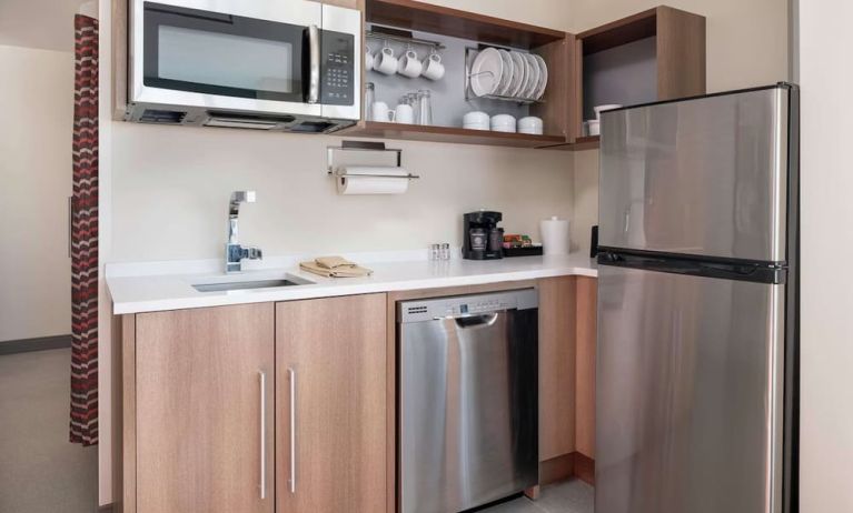 Day use suite's in-room kitchen at 	Home2 Suites By Hilton Denver Downtown Convention Center.