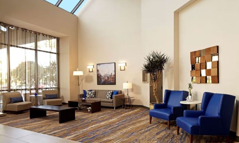 Lobby lounge at Embassy Suites By Hilton Los Angeles-Intl Airport North.