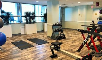 Well equipped fitness center at Hilton Newark Airport.