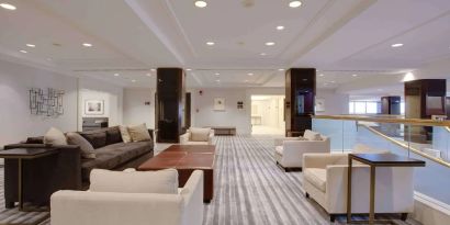 Lounge area at Hilton Newark Airport.