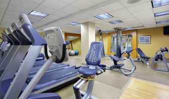 Well equipped fitness center at Hilton Newark Airport.
