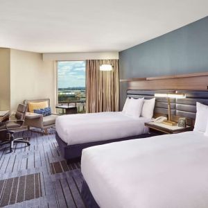 Day use twin room at Hilton Newark Airport. 