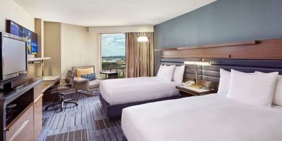 Day use twin room at Hilton Newark Airport. 