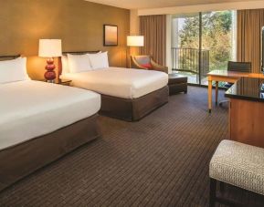 Queen beds at the DoubleTree by Hilton Seattle Airport.