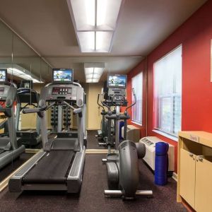 Well equipped fitness center at Sonesta Simply Suites Phoenix Scottsdale.