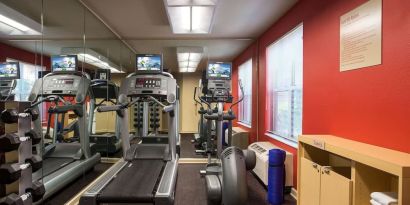 Well equipped fitness center at Sonesta Simply Suites Phoenix Scottsdale.
