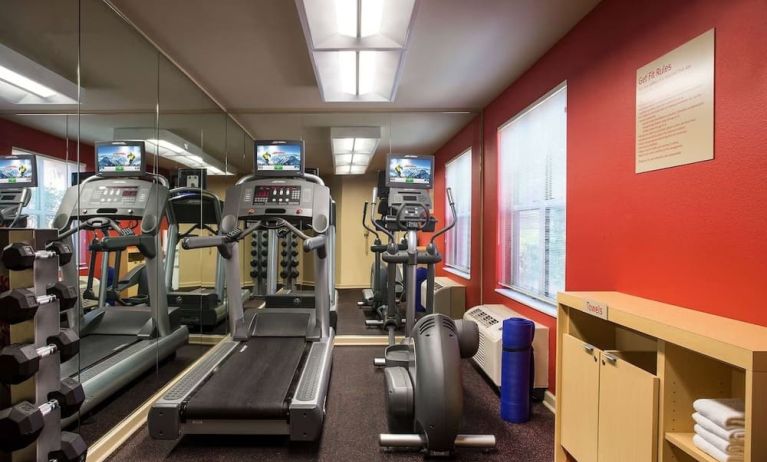 Well equipped fitness center at Sonesta Simply Suites Phoenix Scottsdale.