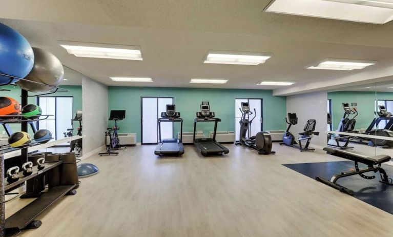 Fully equipped fitness center at Sonesta Select Scottsdale At Mayo Clinic Campus.