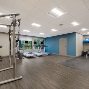 Spacious fitness center at Hampton Inn Detroit Southfield.
