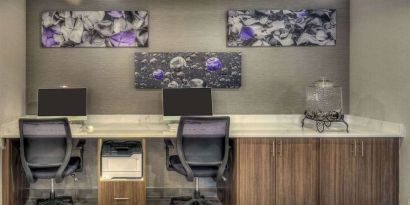 Business center with PC, internet, and printer at Sleep Inn Oakbrook Terrace.