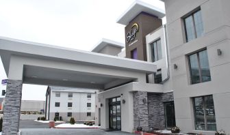 Entrance and parking area at Sleep Inn Oakbrook Terrace.