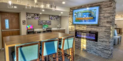 Lobby workspace at Sleep Inn Oakbrook Terrace.