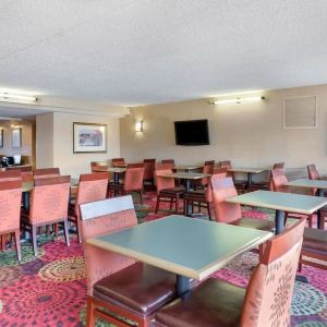 Dining area, perfect for coworking at Holiday Inn Express Chicago - Downers Grove.