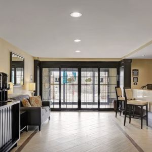 Lobby seating and coffee area at Staybridge Suites Washington D.C.- Greenbelt.
