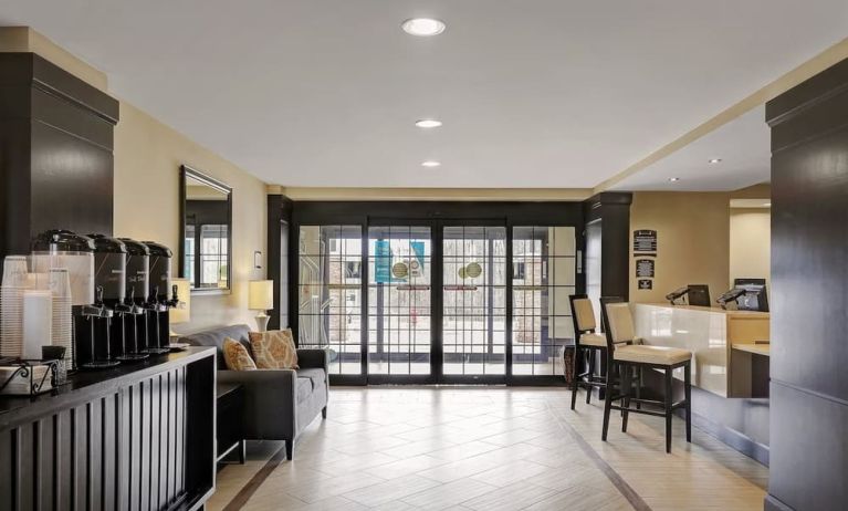 Lobby seating and coffee area at Staybridge Suites Washington D.C.- Greenbelt.