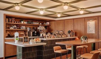 Hotel's coffee shop perfect for coworking at Romer Hell's Kitchen.