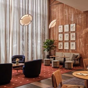 Lobby lounge perfect for coworking at Romer Hell's Kitchen.