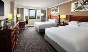 Day use twin room with work desk at Hilton Short Hills.