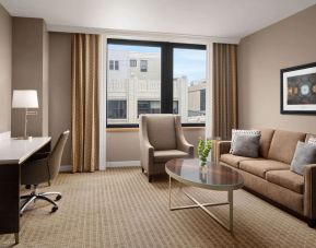 Day use room's workspace at Hilton Indianapolis Hotel & Suites.