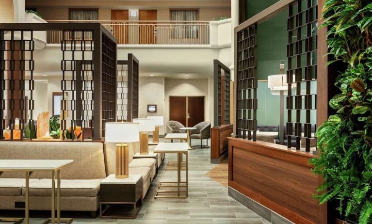 Lobby lounge area at Embassy Suites By Hilton Convention Center Las Vegas.