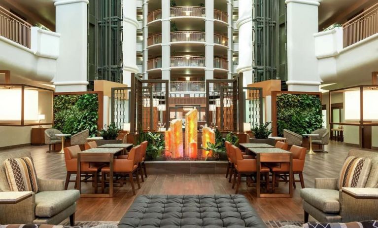 Hotel lobby at Embassy Suites By Hilton Convention Center Las Vegas.