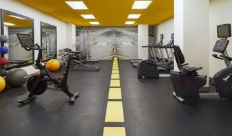Fully equipped fitness center at H Hotel Los Angeles, Curio Collection By Hilton.
