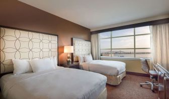 Day use twin room with work desk at Hilton Baton Rouge Capitol Center.