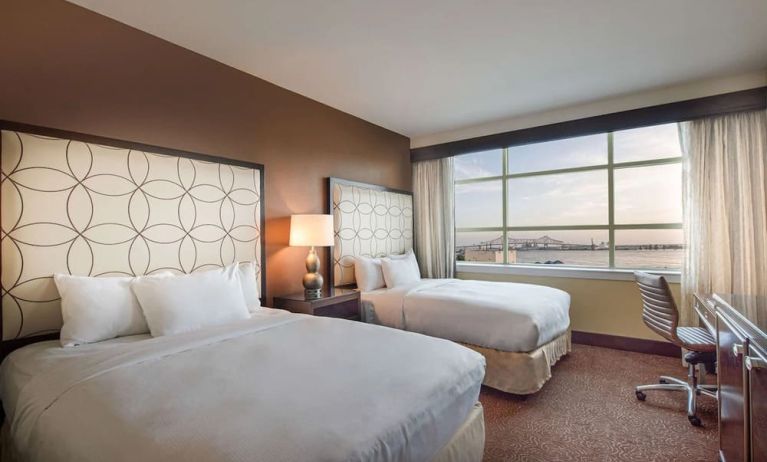 Day use twin room with work desk at Hilton Baton Rouge Capitol Center.