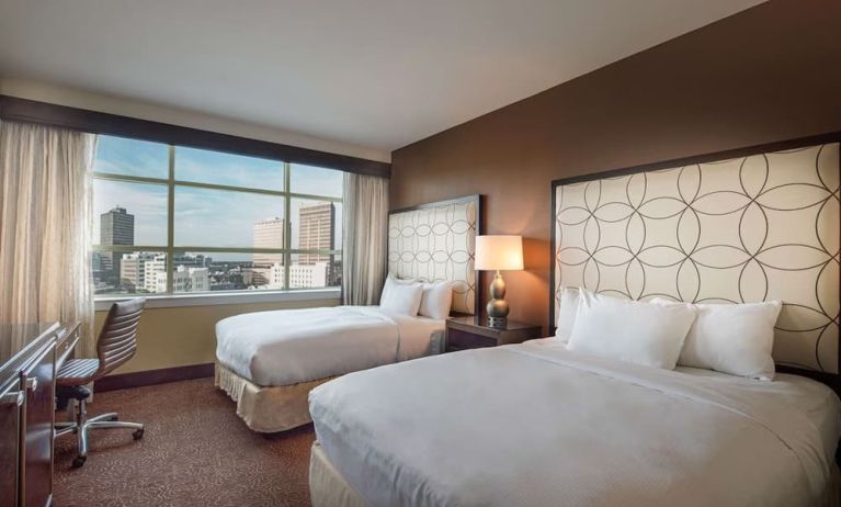 Day use twin room with workspace at Hilton Baton Rouge Capitol Center.