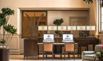 Lobby workspace at Hilton Baton Rouge Capitol Center.