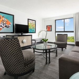 Day use room with living area at Hotel Studio Allston.
