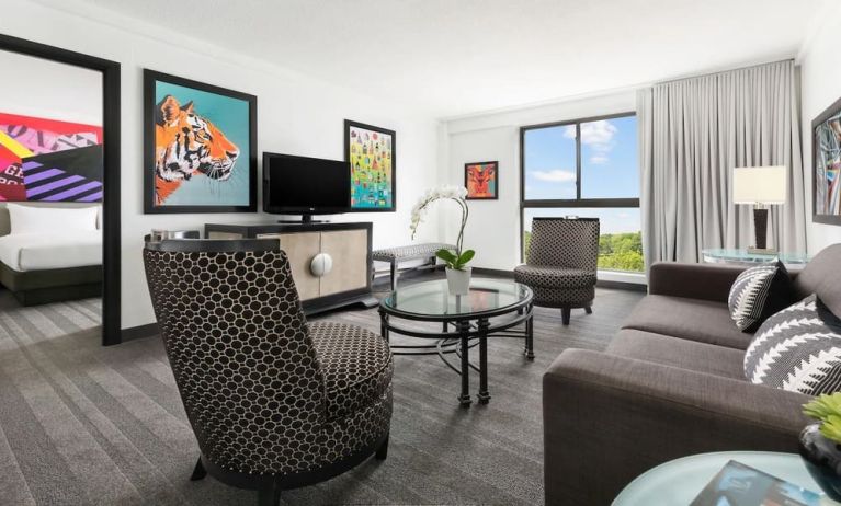 Day use room with living area at Hotel Studio Allston.