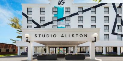 Hotel exterior at Hotel Studio Allston.