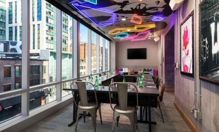 Meeting room with natural light at Moxy Boston Downtown.