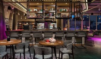 Hotel bar at Moxy Boston Downtown.