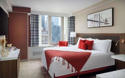 Day use room with city views at Hilton Garden Inn New York/West 35th Street.